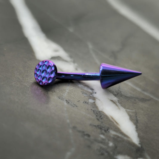 Hammered Moon + Spike Curved Barbell