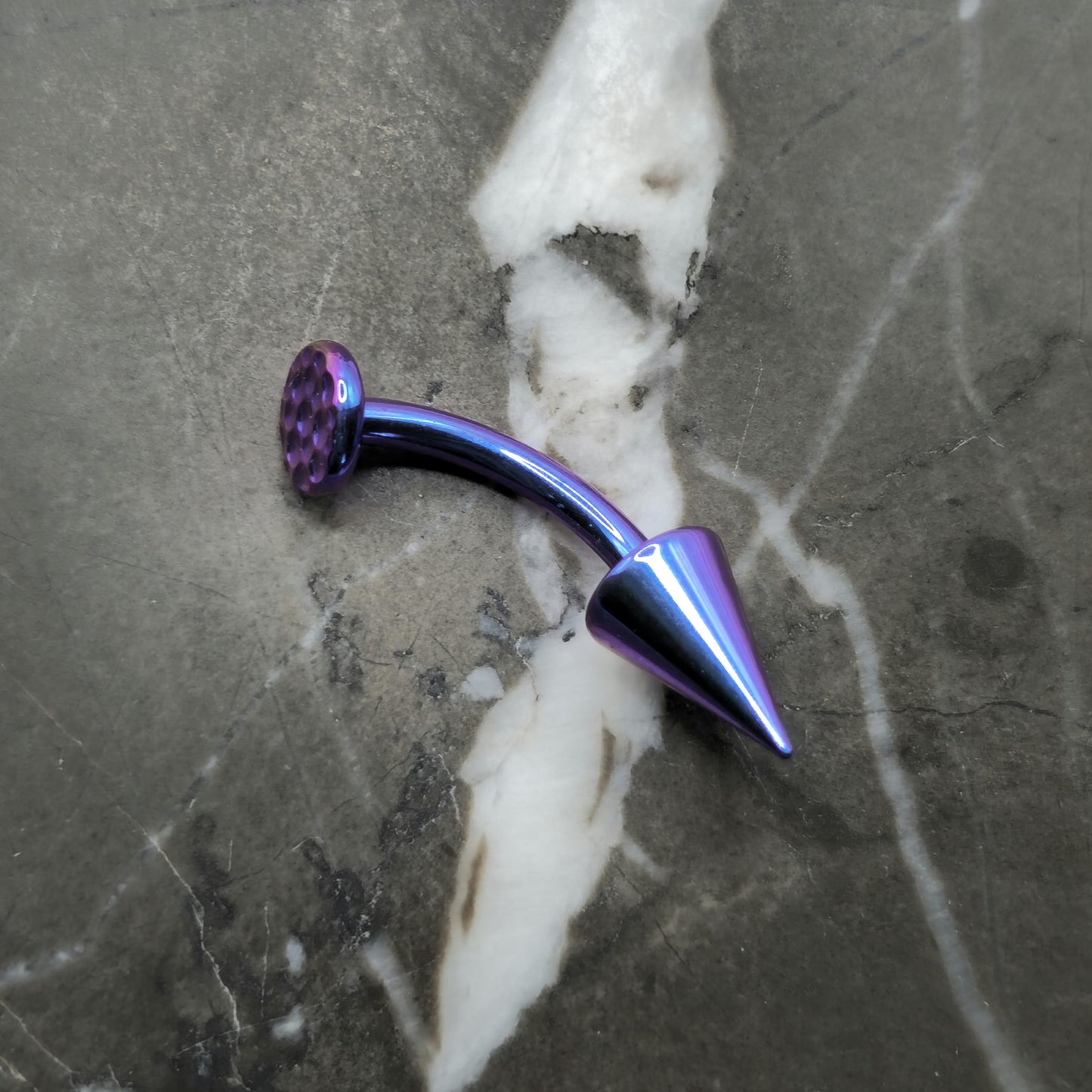 Hammered Moon + Spike Curved Barbell