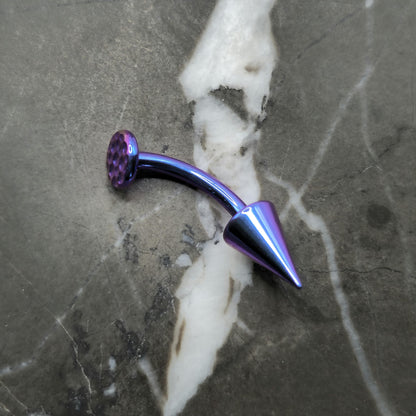 Hammered Moon + Spike Curved Barbell