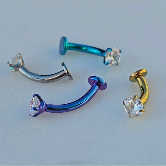 Suncatching Floating Belly Button Curved Barbell