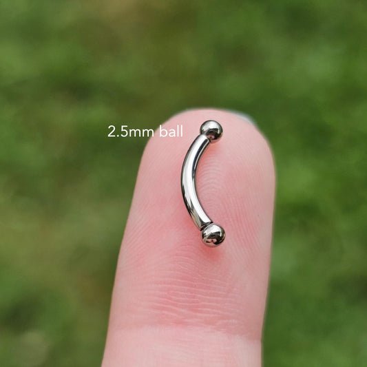 Small 2.5mm Ball Curved Barbell