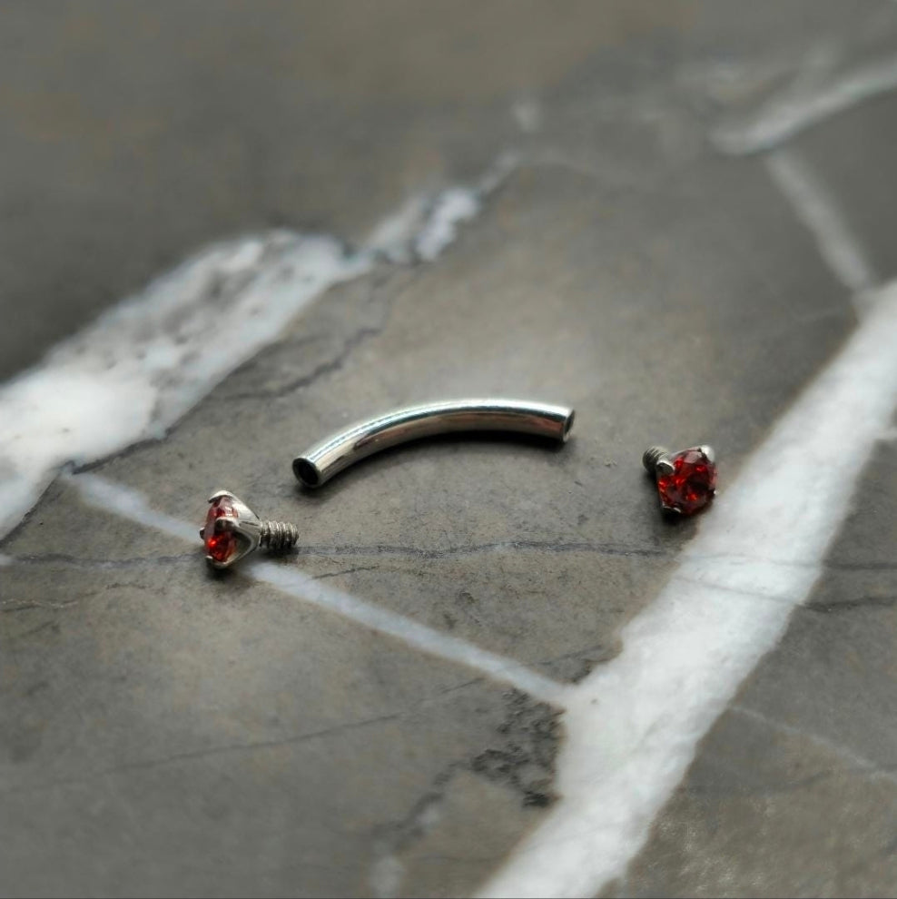 Teeny Tiny 2mm Zirconia Curved Barbell