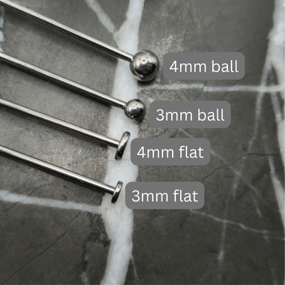 Industrial Scaffold Cartilage Barbell with Flat or Ball Ends
