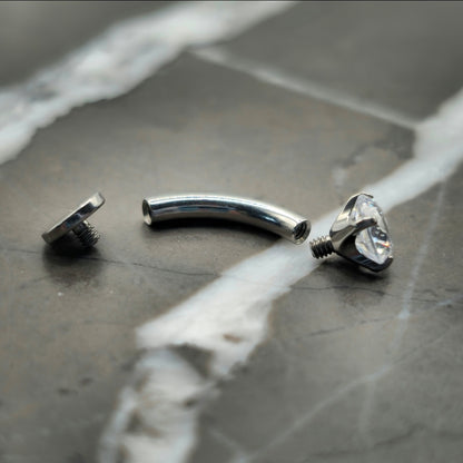 Suncatching Zirconia Floating Belly Button Navel Ring