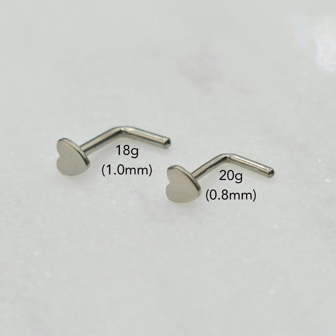 Heart Titanium Nose Stud