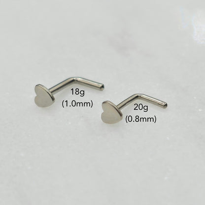 Heart Titanium Nose Stud