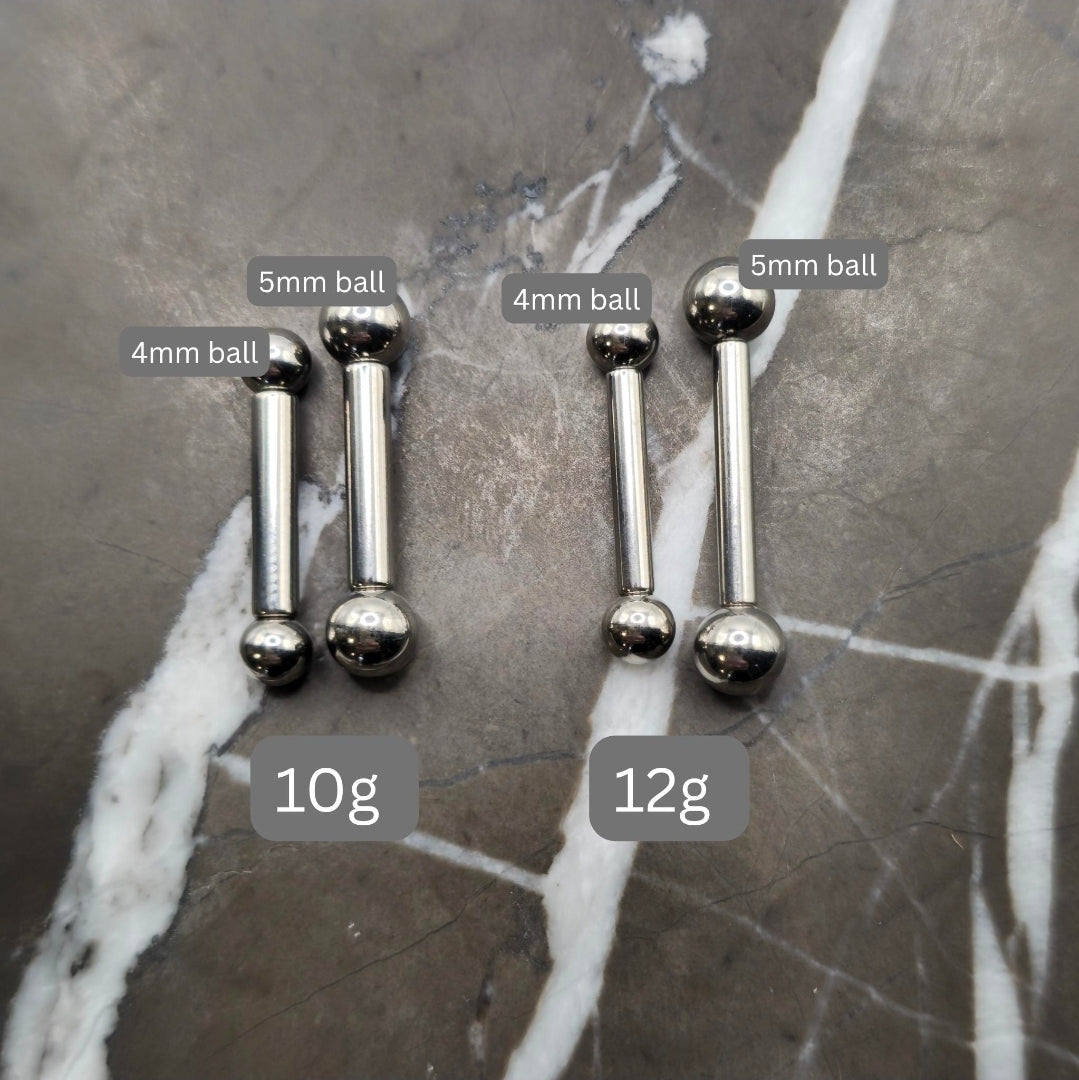 Straight Barbell 10g, 12g, 14g, 16g