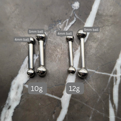 Straight Barbell 10g, 12g, 14g, 16g