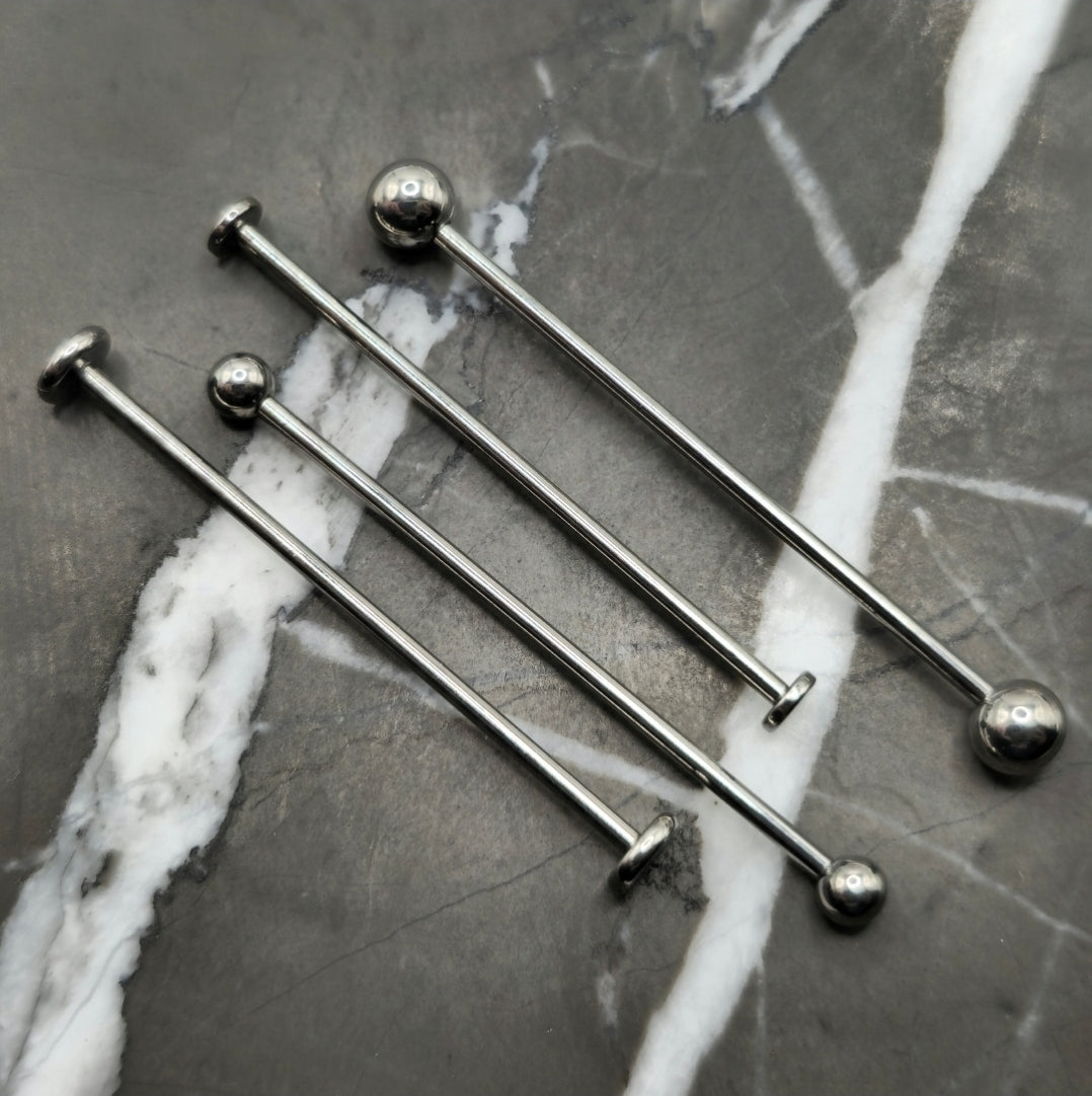 Industrial Scaffold Cartilage Barbell with Flat or Ball Ends