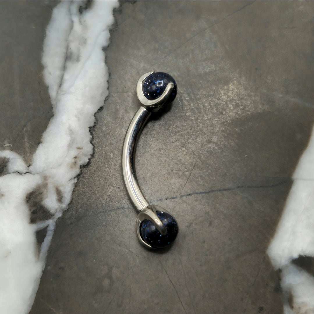 Blue Sandstone Curved Barbell