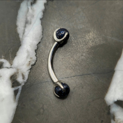 Blue Sandstone Curved Barbell