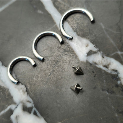 Very Small 2.5mm Spike Horseshoe Hoop