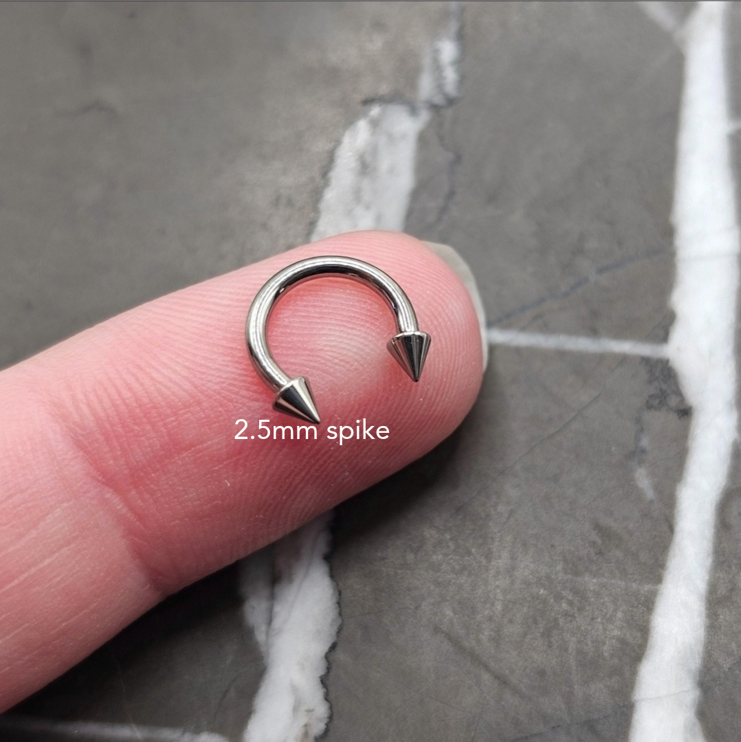 Very Small 2.5mm Spike Horseshoe Hoop