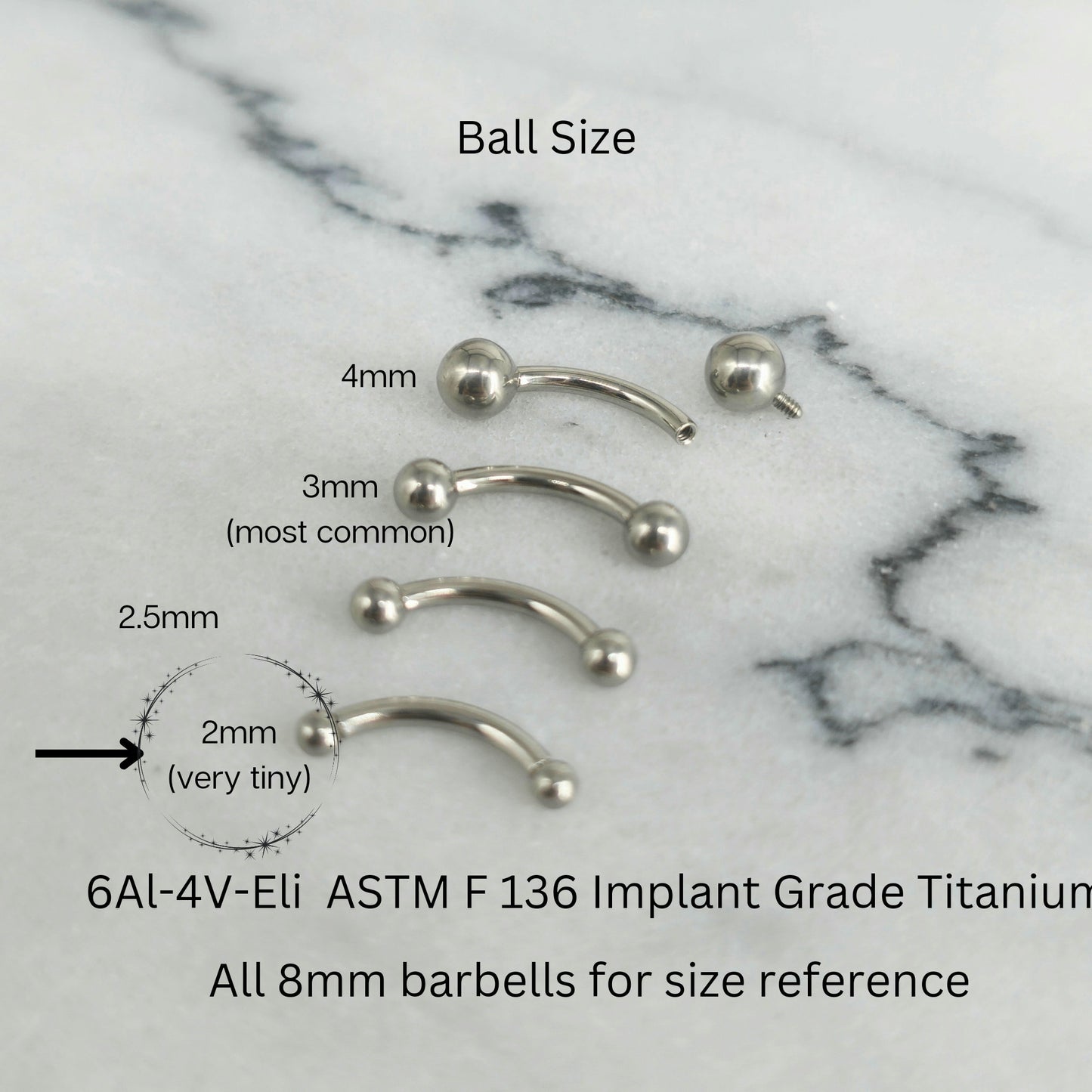 Teeny Tiny 2mm Zirconia Curved Barbell