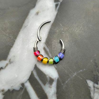 Rainbow Nose Ring or Cartilage Earring