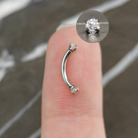 Teeny Tiny 2mm Zirconia Curved Barbell
