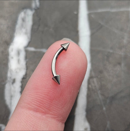 Very Small 2.5mm Spike Curved Barbell