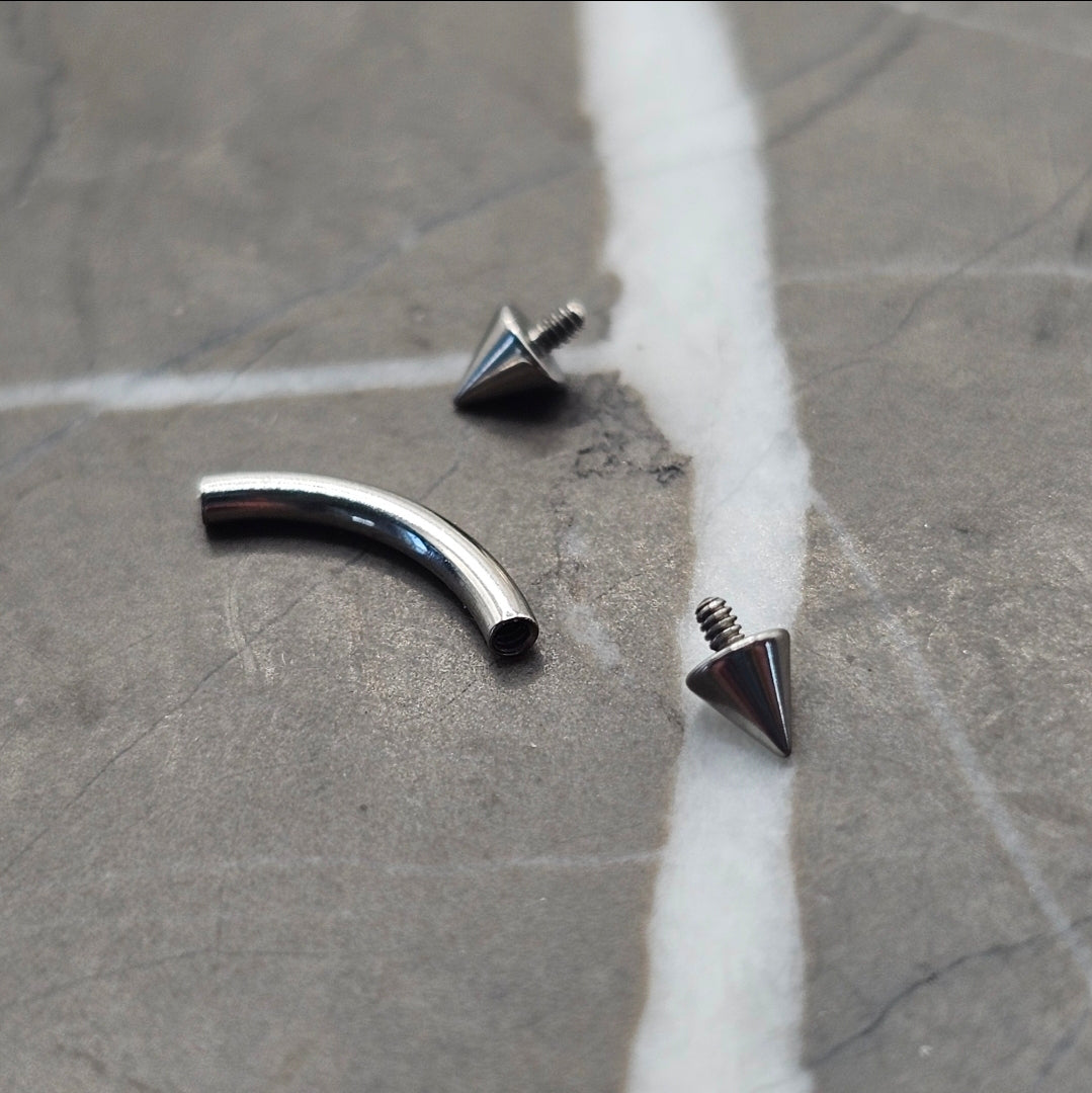 Very Small 2.5mm Spike Curved Barbell