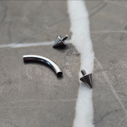 Very Small 2.5mm Spike Curved Barbell